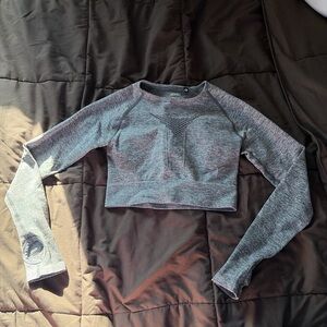 AYBL Charcoal Long Sleeve Crop Top